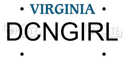 DCNGIRL Virginia License Plate