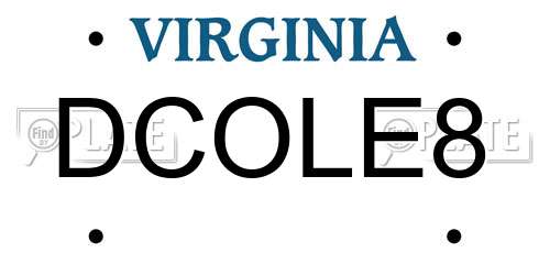 DCOLE8 Virginia License Plate