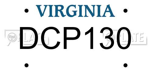 DCP130 Virginia License Plate