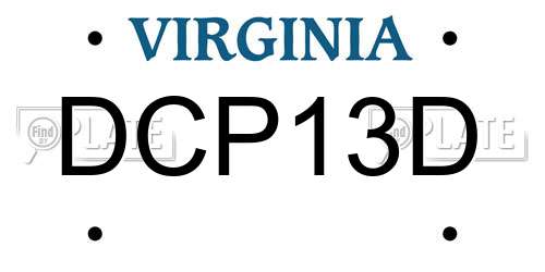 DCP13D Virginia License Plate