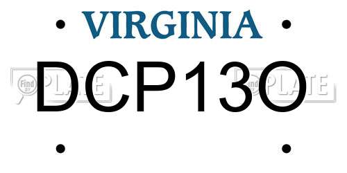 DCP13O Virginia License Plate