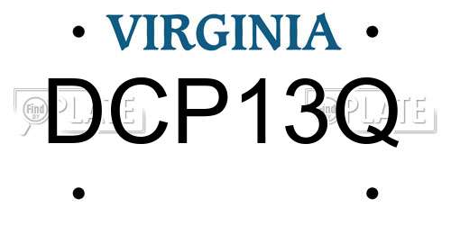 DCP13Q Virginia License Plate