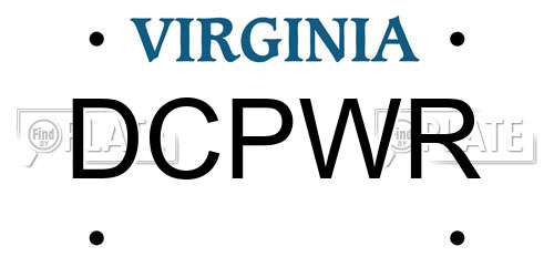 DCPWR Virginia License Plate