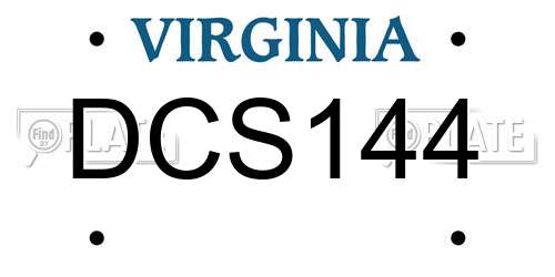 DCS144 Virginia License Plate