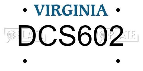 DCS602 Virginia License Plate