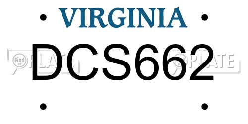 DCS662 Virginia License Plate
