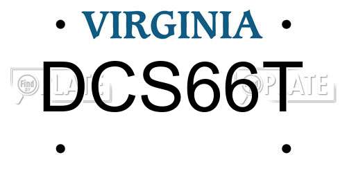 DCS66T Virginia License Plate