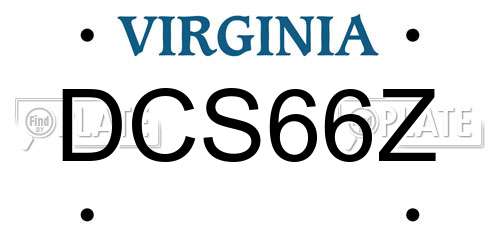 DCS66Z Virginia License Plate