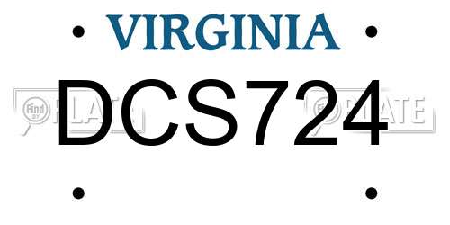 DCS724 Virginia License Plate