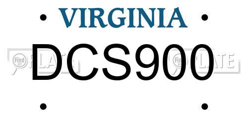 DCS900 Virginia License Plate