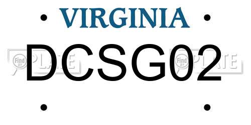 DCSG02 Virginia License Plate