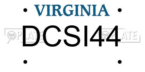 DCSI44 Virginia License Plate