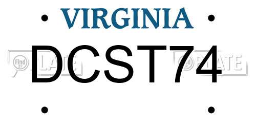 DCST74 Virginia License Plate