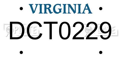 DCT0229 Virginia License Plate