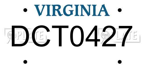 DCT0427 Virginia License Plate