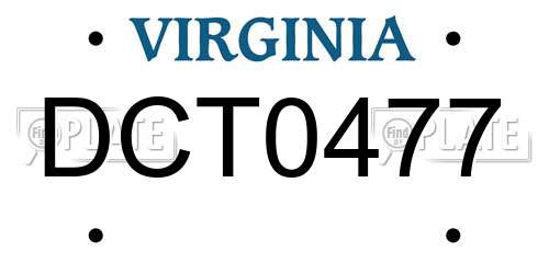 DCT0477 Virginia License Plate