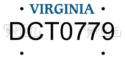 DCT0779 Virginia License Plate
