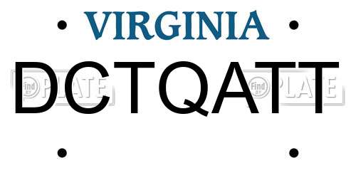 DCTQATT Virginia License Plate