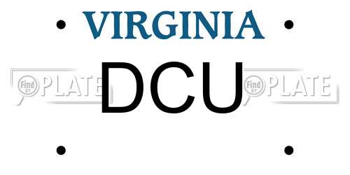 DCU Virginia License Plate