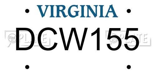DCW155 Virginia License Plate
