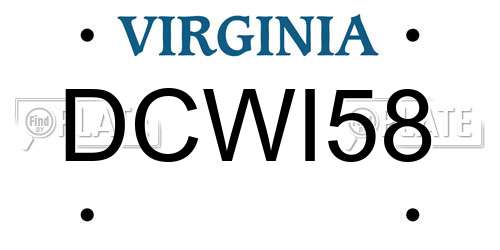 DCWI58 Virginia License Plate