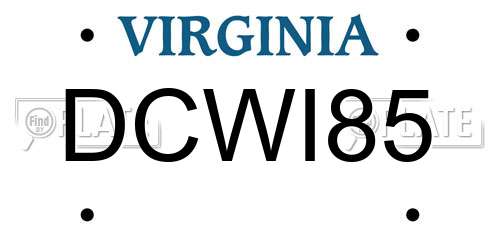 DCWI85 Virginia License Plate
