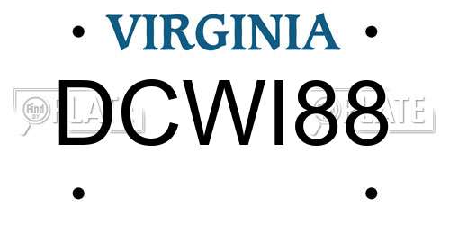 DCWI88 Virginia License Plate