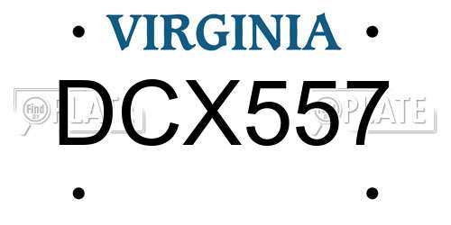 DCX557 Virginia License Plate