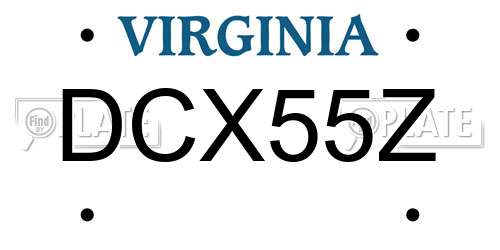 DCX55Z Virginia License Plate