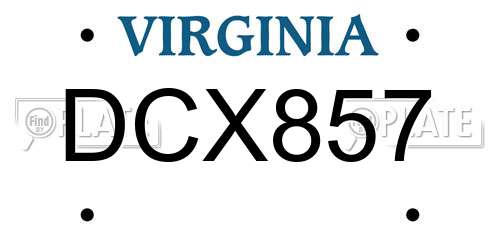 DCX857 Virginia License Plate