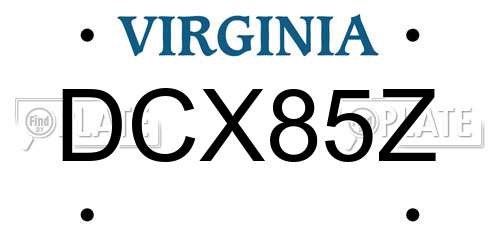 DCX85Z Virginia License Plate