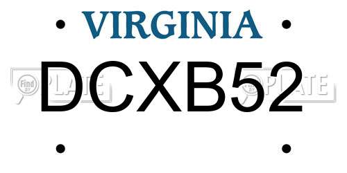 DCXB52 Virginia License Plate