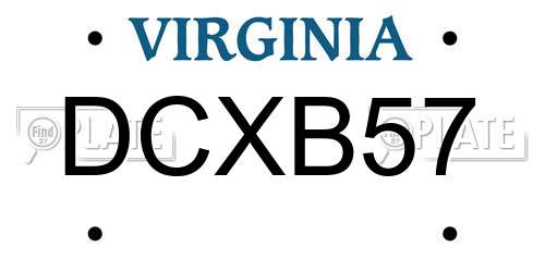 DCXB57 Virginia License Plate