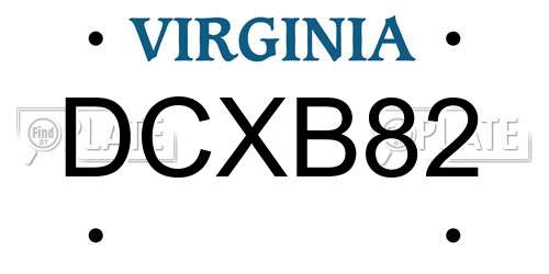 DCXB82 Virginia License Plate