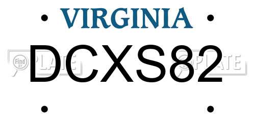 DCXS82 Virginia License Plate