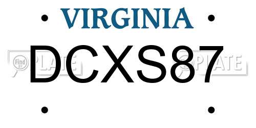 DCXS87 Virginia License Plate