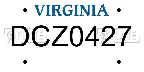 DCZ0427 Virginia License Plate