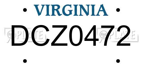 DCZ0472 Virginia License Plate