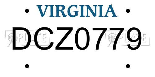 DCZ0779 Virginia License Plate