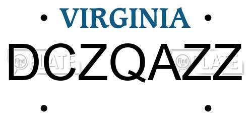 DCZQAZZ Virginia License Plate