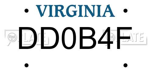 DD0B4F Virginia License Plate