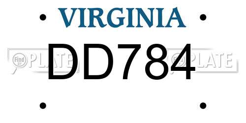 DD784 Virginia License Plate