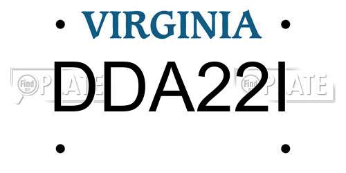 DDA22I Virginia License Plate