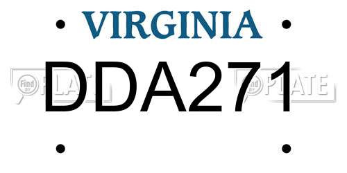 DDA271 Virginia License Plate
