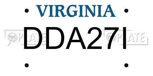 DDA27I Virginia License Plate