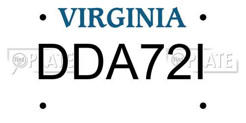 DDA72I Virginia License Plate
