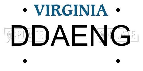 DDAENG Virginia License Plate