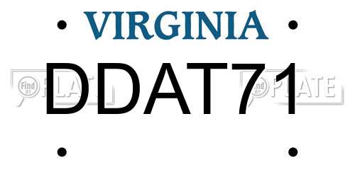DDAT71 Virginia License Plate
