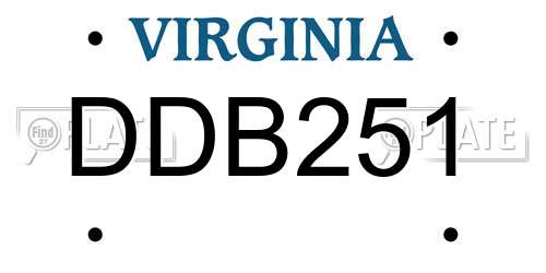 DDB251 Virginia License Plate