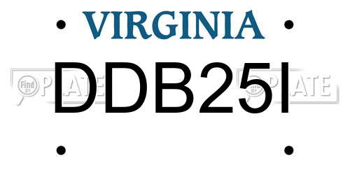 DDB25I Virginia License Plate